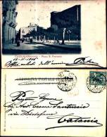 4388)  Cartolina Viaggiata  Nel 1902  Castrogiovanni -piazza San Francesco (enna) - Enna