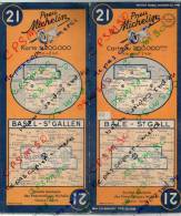 Carte Géographique MICHELIN - N° 021 BALE - St GALL / BASEL - St GALL 1949 - Roadmaps