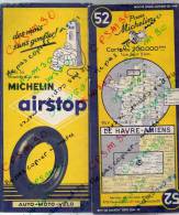 Carte Géographique MICHELIN - N° 052 LE HAVRE / AMIENS N° 1954 - Roadmaps