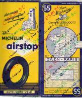 Carte Géographique MICHELIN - N° 055 CAEN - PARIS 1955 - Roadmaps