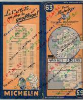 Carte Géographique MICHELIN - N° 063 VANNES - ANGERS 1946 - Roadmaps