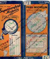 Carte Géographique MICHELIN - N° 072 ANGOULEME - LIMOGES N° 3420 911 - Roadmaps