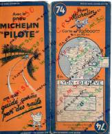 Carte Géographique MICHELIN - N° 074 LYON - GENEVE 1938 - Roadmaps