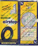 Carte Géographique MICHELIN - N° 074 LYON - GENEVE 1954 - Roadmaps