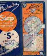 Carte Géographique MICHELIN - N° 078 BORDEAUX - BIARRITZ 1937 - Roadmaps