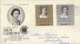 Carta TORONTO (Ontario) 1973. Queen Elisabeth II Royal Visit - Storia Postale