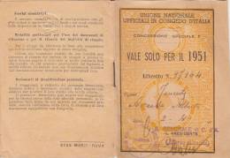 LIBRETTO-SCONTRINO Per Il 1951 /  8 Biglietti U.N.U.C.I. - Europe