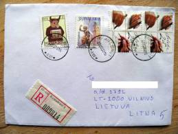 Cover Sent From Poland To Lithuania On 2003, Registered, Kowalewo, Warszawa Monument - Brieven En Documenten