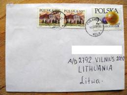 Cover Sent From Poland To Lithuania On 2003, Christmas Noel - Storia Postale