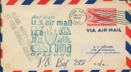 Airplane  , 1947 USA Used Cover, First Flight  Air Mail - Other & Unclassified