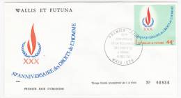 WALLIS Et FUTUNA => 2 FDC => 30eme Anniversaire Déclaration Des Droits De L'Homme - MATA-UTU - 1978 - FDC