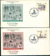 Inuit Hunting , Honoring The Art Of The Inuit  , Canada FDCs - Brieven En Documenten