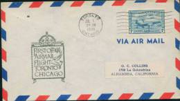 Airplane , First Official Airmail Flight Toronto To Chicago (with Arriving Potmark)  , Canada Used Cover 1942 - Briefe U. Dokumente