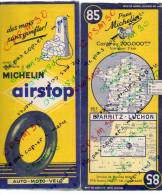 Carte Géographique MICHELIN - N° 085 BIARRITZ - LUCHON 1955 (taxe Locale) - Roadmaps