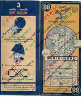 Carte Géographique MICHELIN - N° 088 PARIS - NORD 1949 - Roadmaps