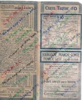 CARTE TARIDE N° 10 BOURGOGNE - FRANCHE-COMTE - FRONTIERE SUISSE - LAC DE GENEVE (?? 1934 ??) - Roadmaps