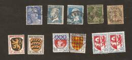 OS.15-2. France, LOT Set Of 11 - Marianne Of Gandon 15f Pasteur 1c 1/2 Centime Coat Of Arms Briefpost Paris Angoumois - Verzamelingen