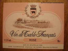 ETIQUETTE DE VIN DE TABLE FRANCAIS ROSE - CAVE DE NOVES - OURS - Neuve Bear - Vino Rosato