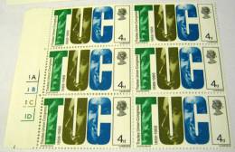Great Britain 1968 Centenary Of The TUC 4d X6 - Mint - Neufs