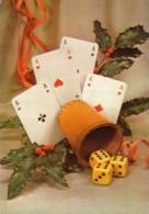 HUNGARY, Playing Card - Happy New Year Circulated Postcard - Playing Cards