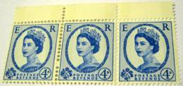 Great Britain 1952 Queen Elizabeth II 4d X 3 - Mint - Neufs