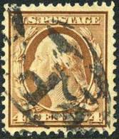 US #334 XF Used 4c Washington From 1908 - Used Stamps