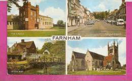 FARNHAM    -     4 VIEW * THE CASTLE - CASTLE STREET - RIVER WEY - ST ANDREW'S CHURCH *  -   Publisher : SALMON  N° 3601 - Surrey