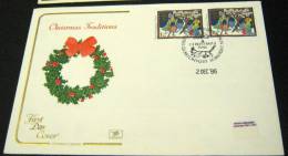 Great Britain 1986 FDC Christmas Traditions Postmark Glastonbury Somerset - 1981-1990 Decimal Issues