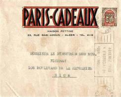 Algérie. Lettre Alger 1948 OMEC Entête Paris Cadeaux - Lettres & Documents