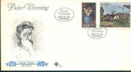 Pieter  Wenning Paintings , Michel 569/70   , South Africa FDC 1980 - Lettres & Documents