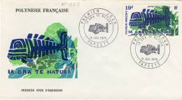 FDC 1975 TAHITI  # IA ORA TE NATURA # NATURE POISSON OCEAN  # COUDURIER - FDC