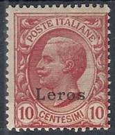 1912 EGEO LERO EFFIGIE 10 CENT MH * - RR10899 - Egeo (Lero)