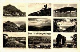 AK Das Siebengebirge/Rhein, Gel 1955 (Königswinter, Petersberg, Drachenfels) - Koenigswinter