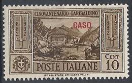 1932 EGEO CASO GARIBALDI 10 CENT MH * - RR10904 - Egée (Caso)