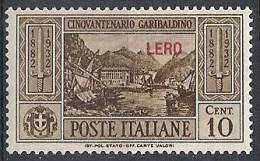 1932 EGEO LERO GARIBALDI 10 CENT MH * - RR10906 - Egeo (Lero)