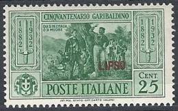 1932 EGEO LIPSO GARIBALDI 25 CENT MH * - RR10906 - Egeo (Lipso)