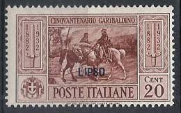 1932 EGEO LIPSO GARIBALDI 20 CENT MH * - RR10907 - Egeo (Lipso)