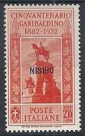 1932 EGEO NISIRO GARIBALDI 2,55 LIRE MH * - RR10907 - Egeo (Nisiro)