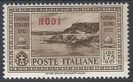 1932 EGEO RODI GARIBALDI 1,75 LIRE MH * - RR10909 - Aegean (Rodi)