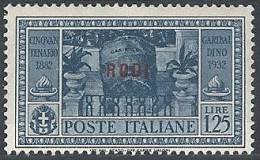 1932 EGEO RODI GARIBALDI 1,25 LIRE MH * - RR10909 - Egée (Rodi)