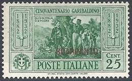 1932 EGEO SCARPANTO GARIBALDI 25 CENT MH * - RR10910 - Egée (Scarpanto)