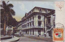 SHOWING WOLFE'S CAFE AND THE CENTRAL HOTEL AT PANAMA. Cachet Paquebot COLON A BORDEAUX L.D. No2. - Panama