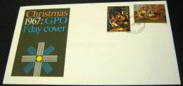 Great Britain 1967 FDC Christmas Postmark Newport Monmouthshire - 1952-1971 Pre-Decimal Issues