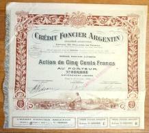 ACTION CREDIT FONCIER ARGENTIN  1920 TITRE - Banque & Assurance
