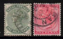 South Africa Natal 1882 Victoria 1/2d & 1d Used - Natal (1857-1909)