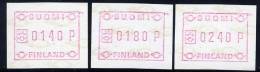 FINLAND 1988 Definitive Issue 3 Different Values MNH / ** .  Michel 3 - Viñetas De Franqueo [ATM]