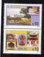 NEPAL 2004 Tourism Set, Visit Nepal, Yvert 769/70, 2v Complete, Setenant Pair,  MNH(**), - Buddhism