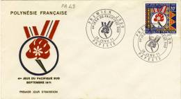 FDC  1971  POLYNESIE # JEUX PACIFIQUE SUD #  SPORT # - FDC