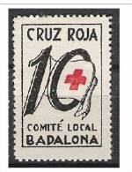 2203-SPAIN CIVIL WAR,GUERRA CIVIL VIÑETAS POLITICAS LOCALES REPUBLICANAS.POLITICAL LABELS.CRUZ ROJA RED CROSS BADALONA L - Republican Issues