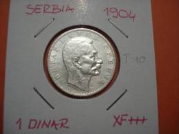 SERBIJA 1 DINARA 1904 /  XF++    / Ag83.5% 5g, KM25 - Serbie